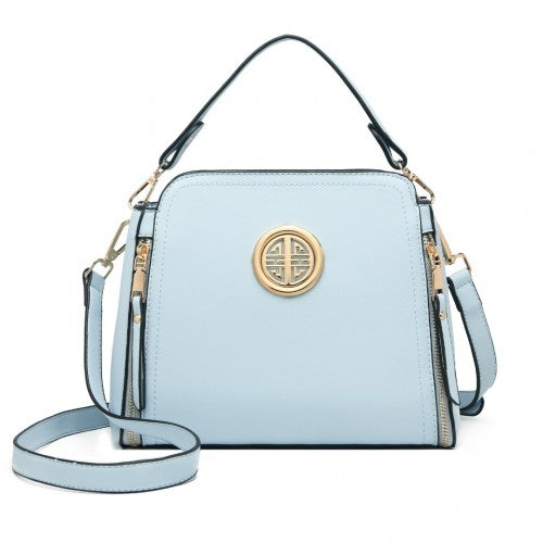 LB2126 Miss Lulu Leather Look Practical Crossbody Bag Blue Lightweight Everyday Accessory For Shopping And Outings | Neil's Luggage Store