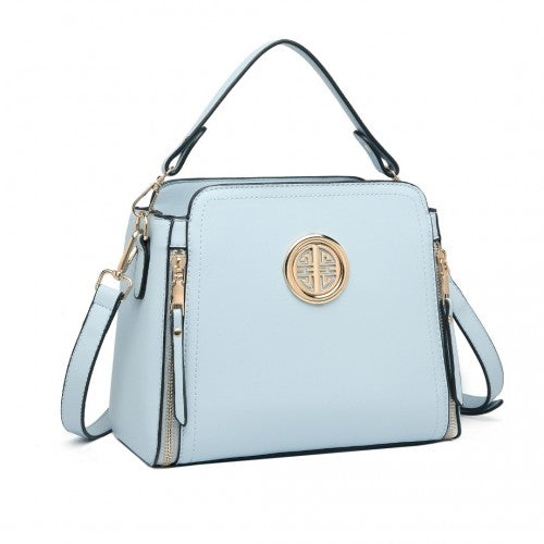 LB2126 Miss Lulu Leather Look Practical Crossbody Bag Blue Lightweight Everyday Accessory For Shopping And Outings | Neil's Luggage Store