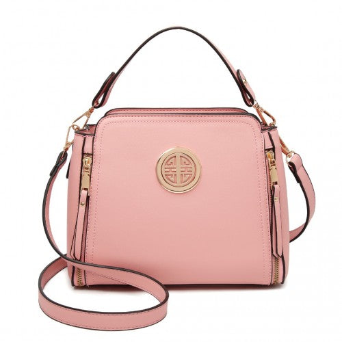 LB2126 - Miss Lulu Leather Look Practical Crossbody Bag - Pink | Neil's Luggage Store