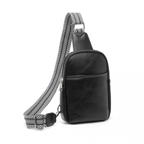 LB2356 - Miss Lulu Convertible PU Leather Multi-Wear Chest Bag - Black | Neil's Luggage Store