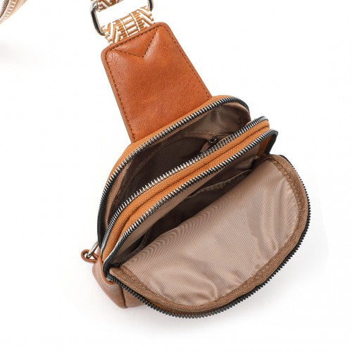 LB2356 - Miss Lulu Convertible PU Leather Multi-Wear Chest Bag - Brown | Neil's Luggage Store
