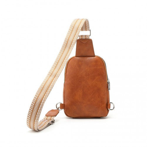 LB2356 - Miss Lulu Convertible PU Leather Multi-Wear Chest Bag - Brown | Neil's Luggage Store