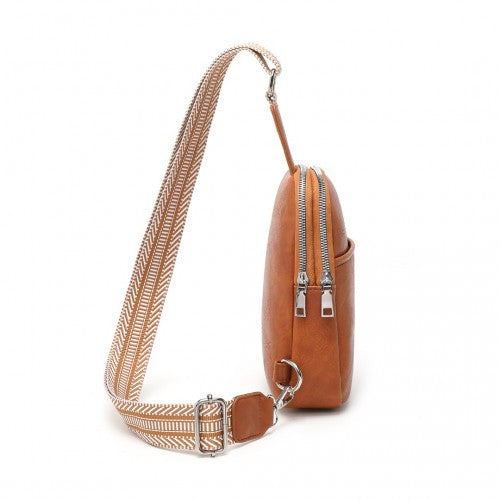 LB2356 - Miss Lulu Convertible PU Leather Multi-Wear Chest Bag - Brown | Neil's Luggage Store