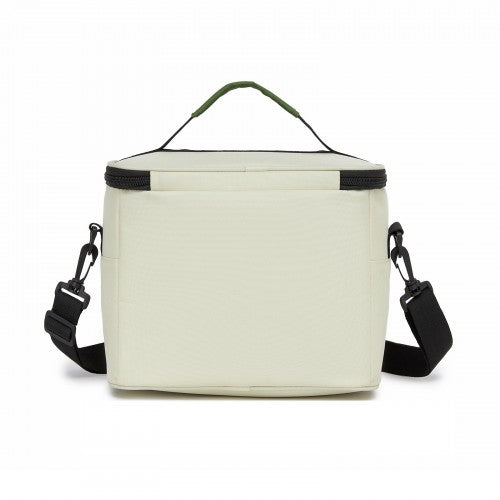LBK2534 - Kono Insulated Lunch Bag-Water-Resistant 4-Layer Food Container, Leak-Proof, Portable with Adjustable Strap - Beige and Green | Neil's Luggage Store