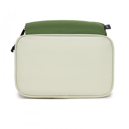 LBK2534 - Kono Insulated Lunch Bag-Water-Resistant 4-Layer Food Container, Leak-Proof, Portable with Adjustable Strap - Beige and Green | Neil's Luggage Store
