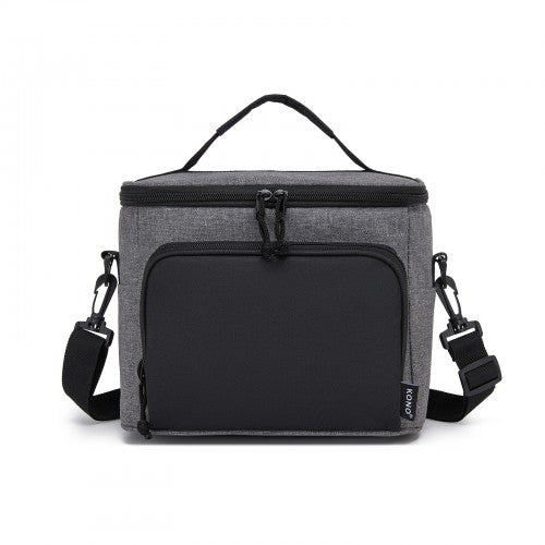 LBK2534 - Kono Insulated Lunch Bag-Water-Resistant 4-Layer Food Container, Leak-Proof, Portable with Adjustable Strap - Grey and Black | Neil's Luggage Store