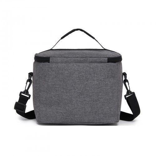 LBK2534 - Kono Insulated Lunch Bag-Water-Resistant 4-Layer Food Container, Leak-Proof, Portable with Adjustable Strap - Grey and Black | Neil's Luggage Store