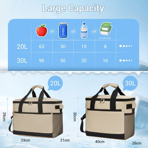 LBK2535S - Kono Small 20L Portable Lunch Bag with Enhanced Insulation–Compact & Convenient for Travel and Commuting - Khaki | Neil's Luggage Store