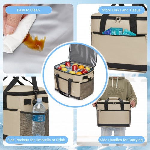 LBK2535S - Kono Small 20L Portable Lunch Bag with Enhanced Insulation–Compact & Convenient for Travel and Commuting - Khaki | Neil's Luggage Store