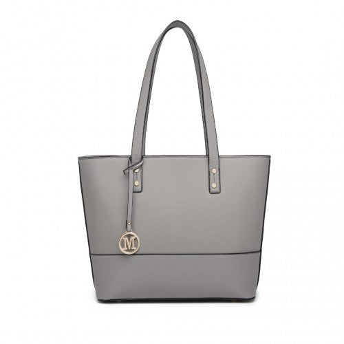 LG2023 - Miss Lulu Elegant 3-Piece Leather Look Tote Bag Set - Versatile & Chic for Every Occasion - Grey | Neil's Luggage Store