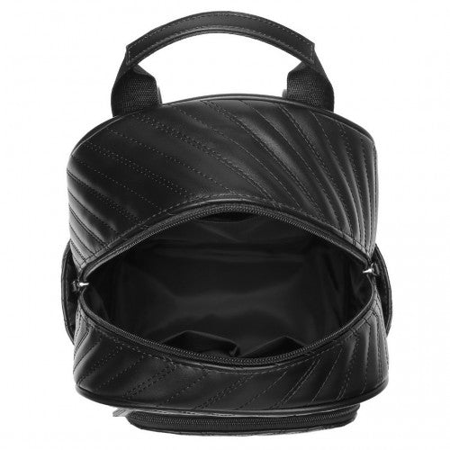 LG2323 - Miss Lulu Water-resistant Chic PU Leather Backpack - Black | Neil's Luggage Store