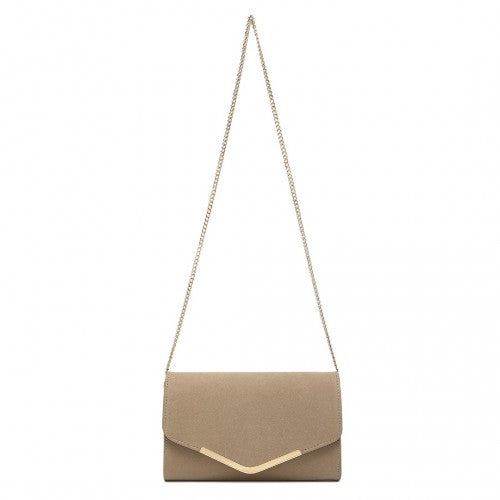 Miss Lulu Leather Look Envelope Clutch Bag Khaki Crossbody Flip Cover | Neil's Luggage Store