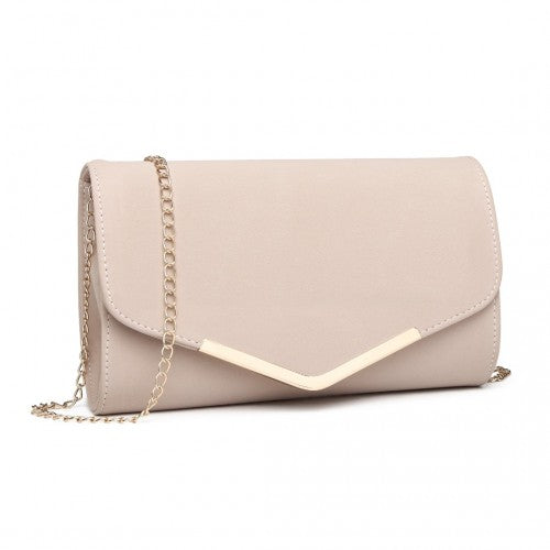 LH1756 - Miss Lulu Leather Look Envelope Clutch Bag - Pink - Neils Luggage Store