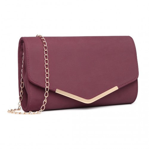 Miss Lulu Faux Leather Look Envelope Clutch Bag Red Crossbody | Neil's Luggage Store