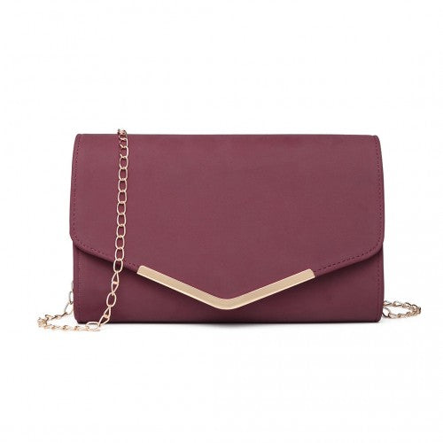 Miss Lulu Faux Leather Look Envelope Clutch Bag Red Crossbody | Neil's Luggage Store