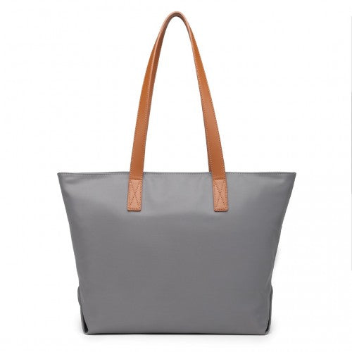 LH2240 - Miss Lulu Casual Waterproof Shopping Tote Bag - Grey | Neil's Luggage Store