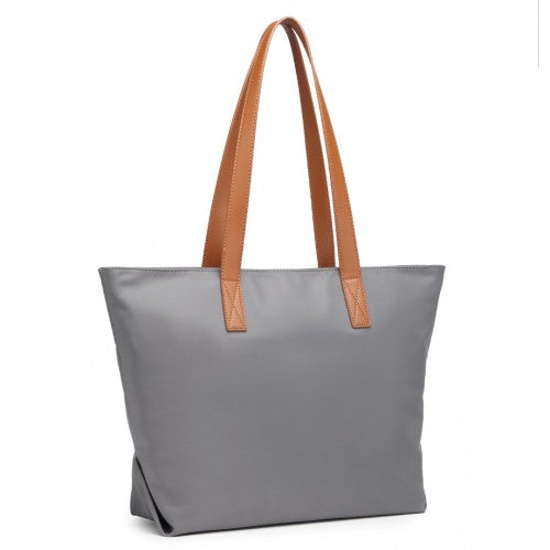 LH2240 - Miss Lulu Casual Waterproof Shopping Tote Bag - Grey | Neil's Luggage Store