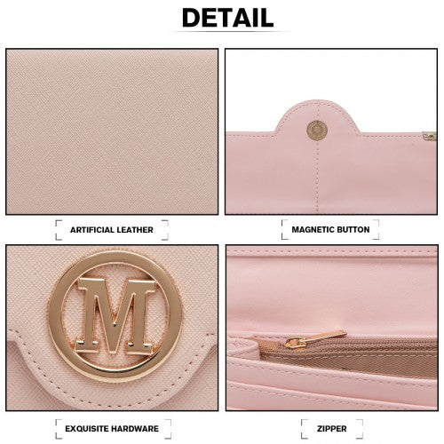 LP2022 - Miss Lulu Leather Look Classic Long Purse - Pink | Neil's Luggage Store