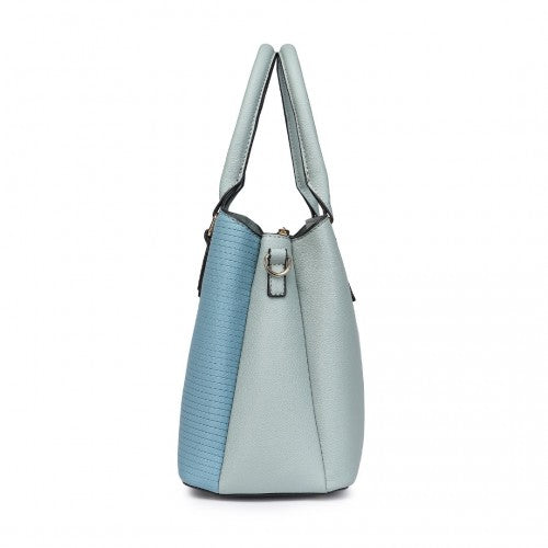 LT2352 - Miss Lulu Modern Elegance PU Leather Lady's Tote - Blue | Neil's Luggage Store