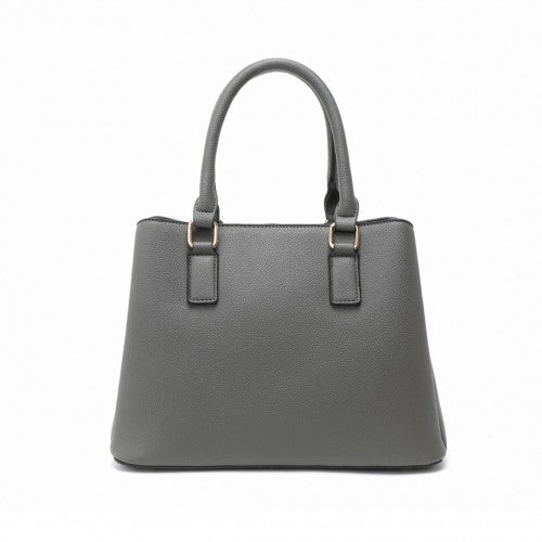 LT2352 - Miss Lulu Modern Elegance PU Leather Lady's Tote - Grey | Neil's Luggage Store