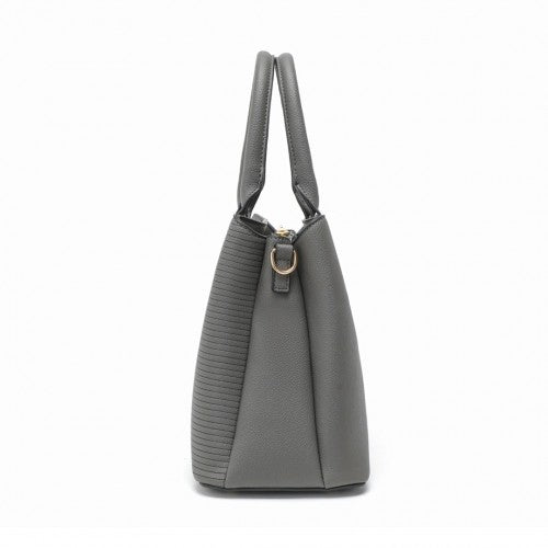 LT2352 - Miss Lulu Modern Elegance PU Leather Lady's Tote - Grey | Neil's Luggage Store