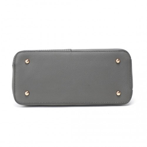 LT2352 - Miss Lulu Modern Elegance PU Leather Lady's Tote - Grey | Neil's Luggage Store