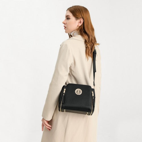 LB2126 - Miss Lulu Leather Look Practical Crossbody Bag - Grey | Neil's Luggage Store