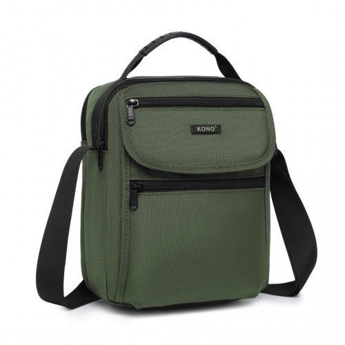 MSK2446 - Kono Durable Men's Crossbody Shoulder Bag with Multiple Pockets - Messenger Bag for Travel, Work, and Daily Use - Green