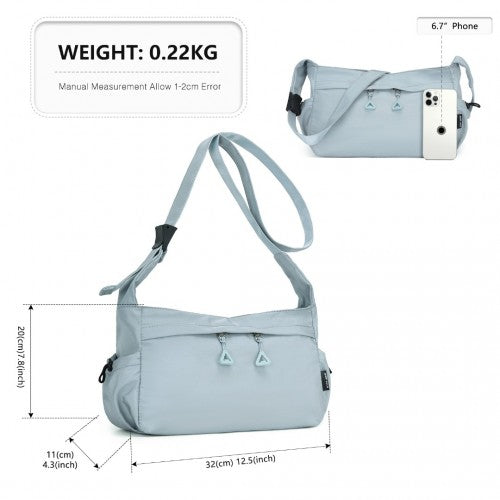 MSM2424 - Miss Lulu Ultra-Light Water-Resistant Urban Casual Commuter Crossbody Bag - Blue | Neil's Luggage Store