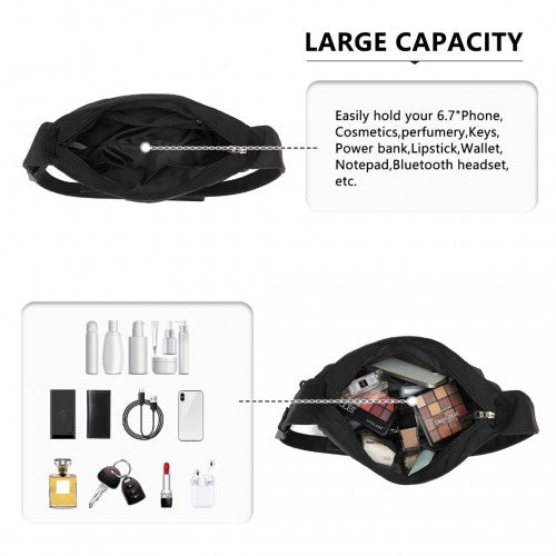 MSM2424 - Miss Lulu Ultra-Light Water-Resistant Urban Casual Commuter Crossbody Bag - Black | Neil's Luggage Store