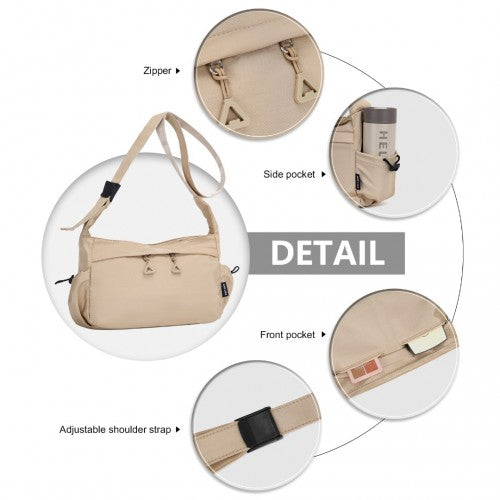 MSM2424 - Miss Lulu Ultra-Light Water-Resistant Urban Casual Commuter Crossbody Bag - Khaki | Neil's Luggage Store