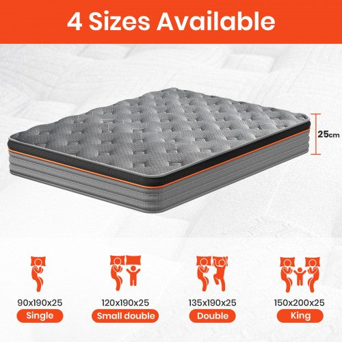 MTS007 Good Nite 7 Zone Hybrid Pocket Springs Mattress Medium Firm 120x190x25cm | Neil's Luggage Store