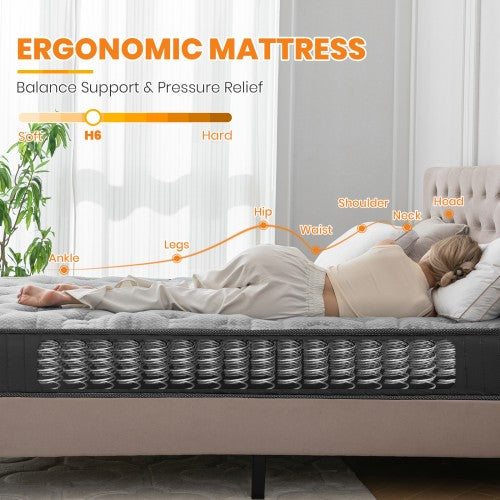 MTS009 - Good Nite 18cm Medium Firm Memory Foam and Bonnell Spring Mattress – Pressure Relief, Cooler Sleep - 150x190x18cm | Neil's Luggage Store