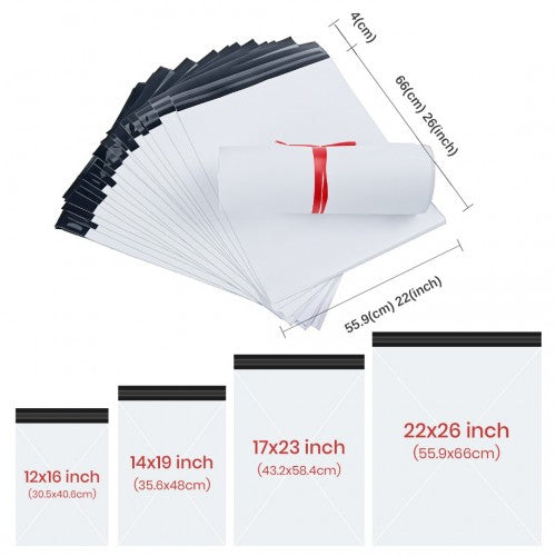 MAIL XXL 100 - Poly Mail Bags Oversized 22"x26" Waterproof, Tear-Resistant, Self-Seal Postal Bags - 100 Pieces | Neil's Luggage Store