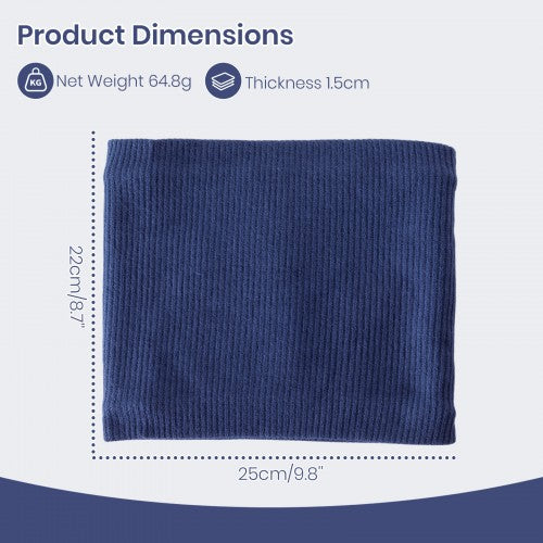 NWN5431 - Fleece-Lined Knit Neck Warmer Gaiter–Double-Layer Acrylic & Polyester, Stretchy, Soft, Wind-Resistant, Warm - Blue