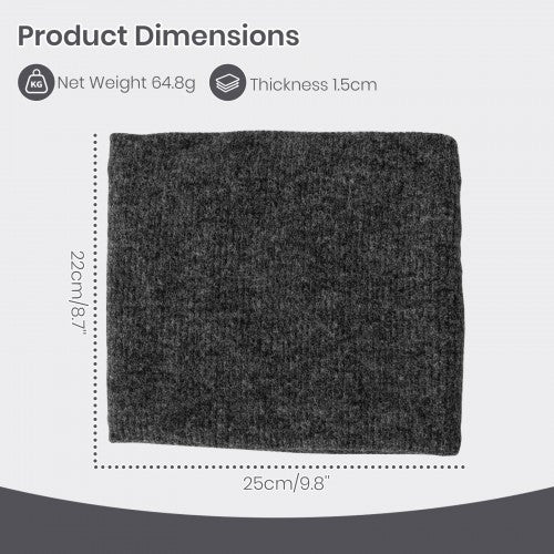 NWN5431 - Fleece-Lined Knit Neck Warmer Gaiter–Double-Layer Acrylic & Polyester, Stretchy, Soft, Wind-Resistant, Warm - Dark Grey
