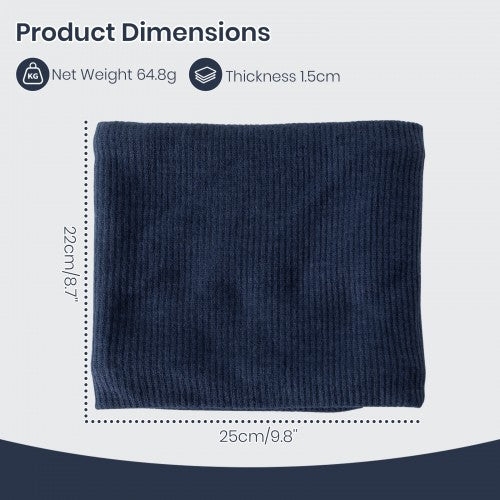 NWN5431 - Fleece-Lined Knit Neck Warmer Gaiter–Double-Layer Acrylic & Polyester, Stretchy, Soft, Wind-Resistant, Warm - Navy