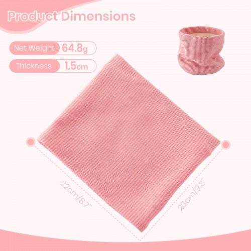 NWN5431 - Fleece-Lined Knit Neck Warmer Gaiter–Double-Layer Acrylic & Polyester, Stretchy, Soft, Wind-Resistant, Warm - Pink