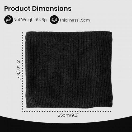 NWN5431 - Fleece-Lined Knit Neck Warmer Gaiter–Double-Layer Acrylic & Polyester, Stretchy, Soft, Wind-Resistant, Warm - Black