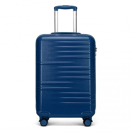 K2391L - British Traveller 20 Inch Durable Polycarbonate and ABS Hard Shell Suitcase With TSA Lock - Navy | Neil's Luggage Store
