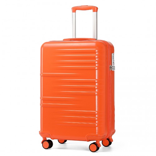 K2391L - British Traveller 20 Inch Durable Polycarbonate and ABS Hard Shell Suitcase With TSA Lock - Orange | Neil's Luggage Store
