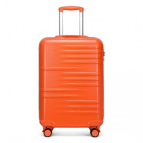 K2391L - British Traveller 20 Inch Durable Polycarbonate and ABS Hard Shell Suitcase With TSA Lock - Orange | Neil's Luggage Store
