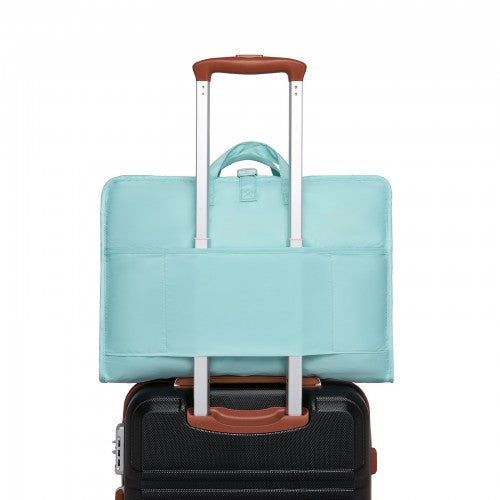 POK2523 - Kono 6-in-1 Hanging Travel Organiser Bag, Portable Foldable Packing Cubes Set with Trolley Sleeve - Blue