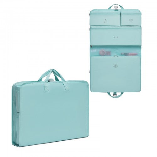 POK2523 - Kono 6-in-1 Hanging Travel Organiser Bag, Portable Foldable Packing Cubes Set with Trolley Sleeve - Blue | Neil's Luggage Store
