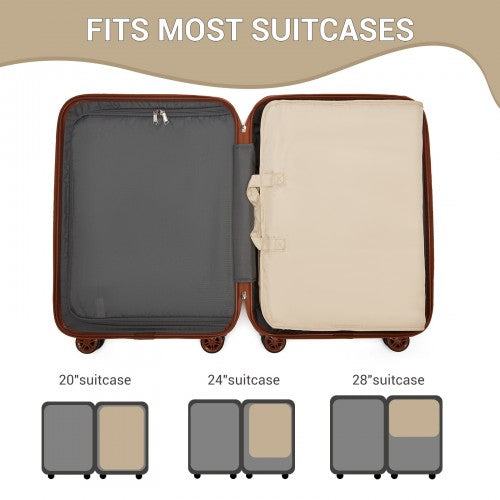 POK2523 - Kono 6-in-1 Hanging Travel Organiser Bag, Portable Foldable Packing Cubes Set with Trolley Sleeve - Beige | Neil's Luggage Store