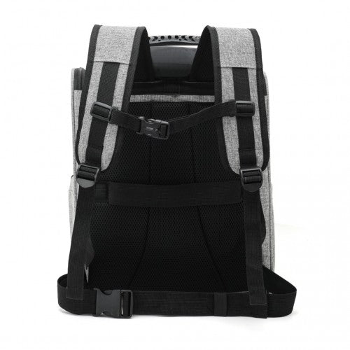 PTD2440 - Dogat Foldable And Durable Pet Backpack Carrier Travel Bag for Cats and Small Dogs - Grey | Neil's Luggage Store
