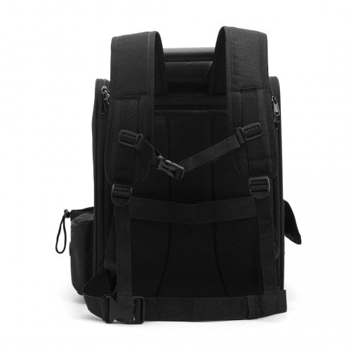 PTD2441 - Dogat Expandable And Foldable Pet Backpack Carrier with Ventilated Mesh Windows Comfortable & Secure Design - Black