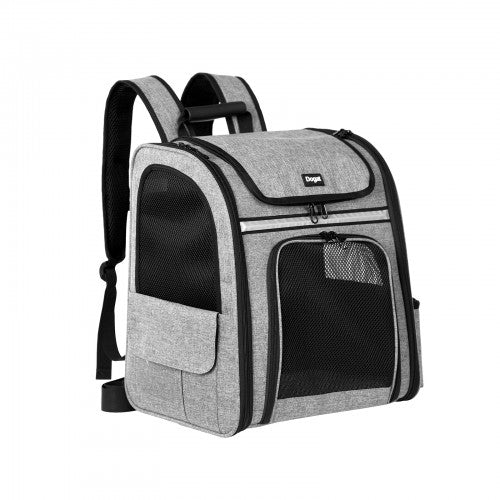 Dogat Expandable Foldable Pet Backpack Carrier With Ventilated Mesh Windows Grey | Neil's Luggage Store