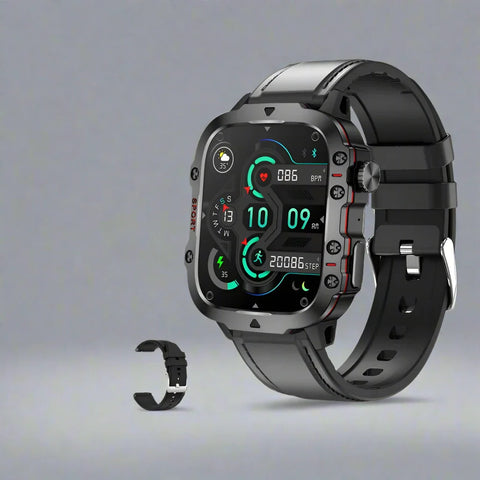 Men Military Rugged Smart Watch IP68 5ATM Outdoor Sports Fitness Tracker 1.96