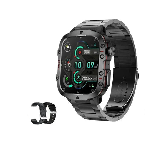 Men Military Rugged Smart Watch IP68 5ATM Outdoor Sports Fitness Tracker 1.96